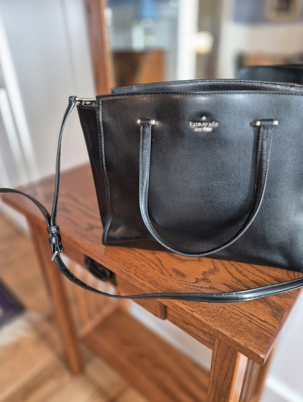 kate spade Black Pebbled Leather Satchel Geraldine-Patterson Ave.
